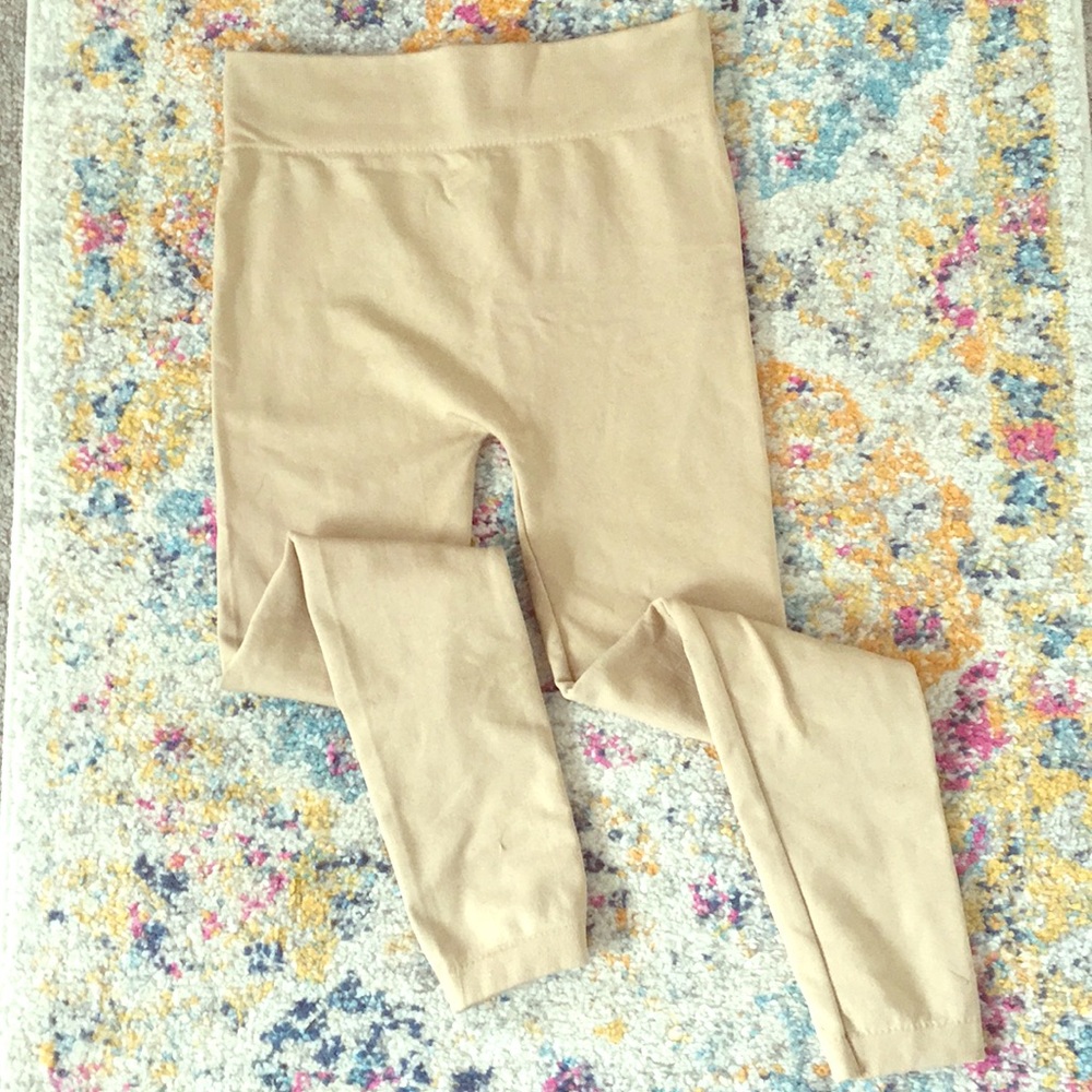 Beige fleece leggings